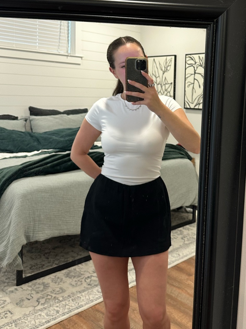 Abercrombie & Fitch Black Linen Skort